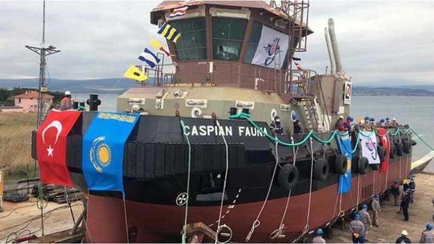 Ice-class tug launched for Caspian port operations